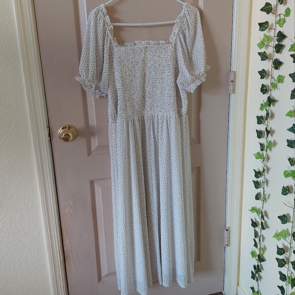 Siren Lily White Polka-Dot Dress